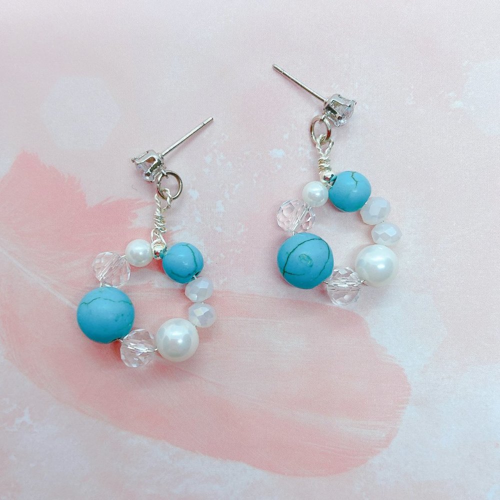 Beautiful Handmade Blue Turquoise Earrings